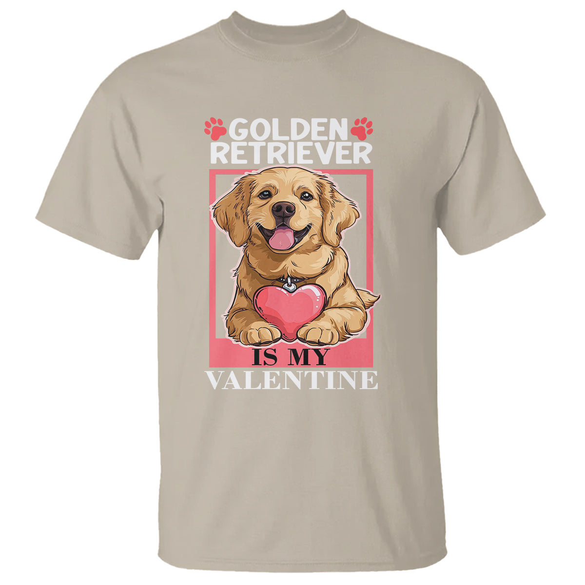 Valentine's Day T Shirt My Golden Retriever Is My Valentine Cute Dog Heart - Wonder Print Shop