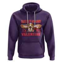 Valentine's Day Hoodie Basset Hound Is My Valentine Funny Dog Rose - Wonder Print Shop