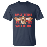 Valentine's Day T Shirt Basset Hound Is My Valentine Funny Dog Rose - Wonder Print Shop