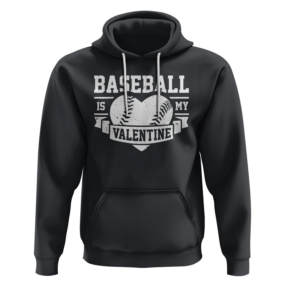 Valentine's Day Hoodie Baseball Is My Valentine Funny Sport - Wonder Print Shop