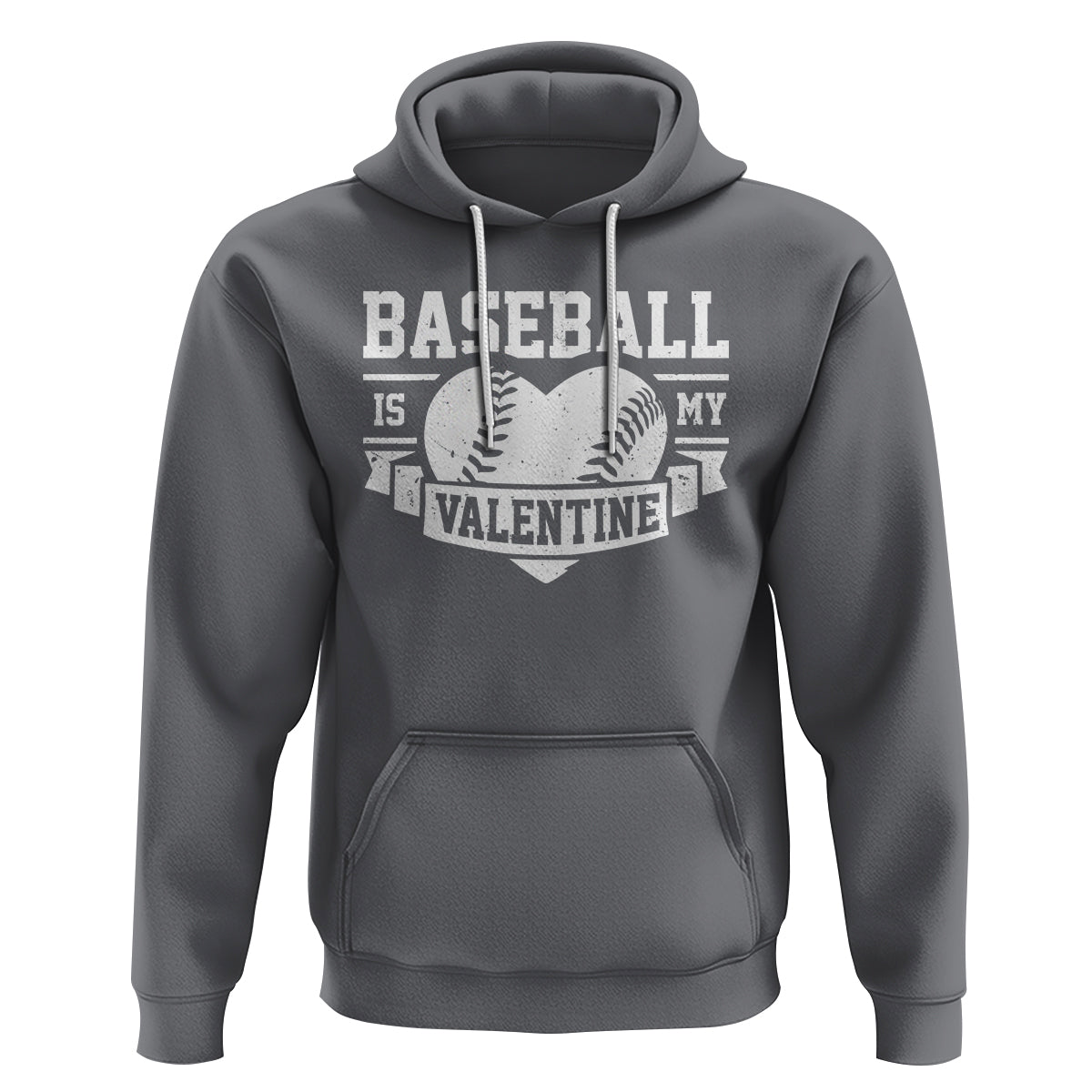 Valentine's Day Hoodie Baseball Is My Valentine Funny Sport - Wonder Print Shop