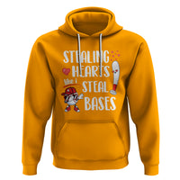 Valentine's Day Hoodie Stealing Hearts Like I Steal Bases Funny Baseball - Wonder Print Shop