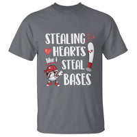 Valentine's Day T Shirt Stealing Hearts Like I Steal Bases Funny Baseball - Wonder Print Shop