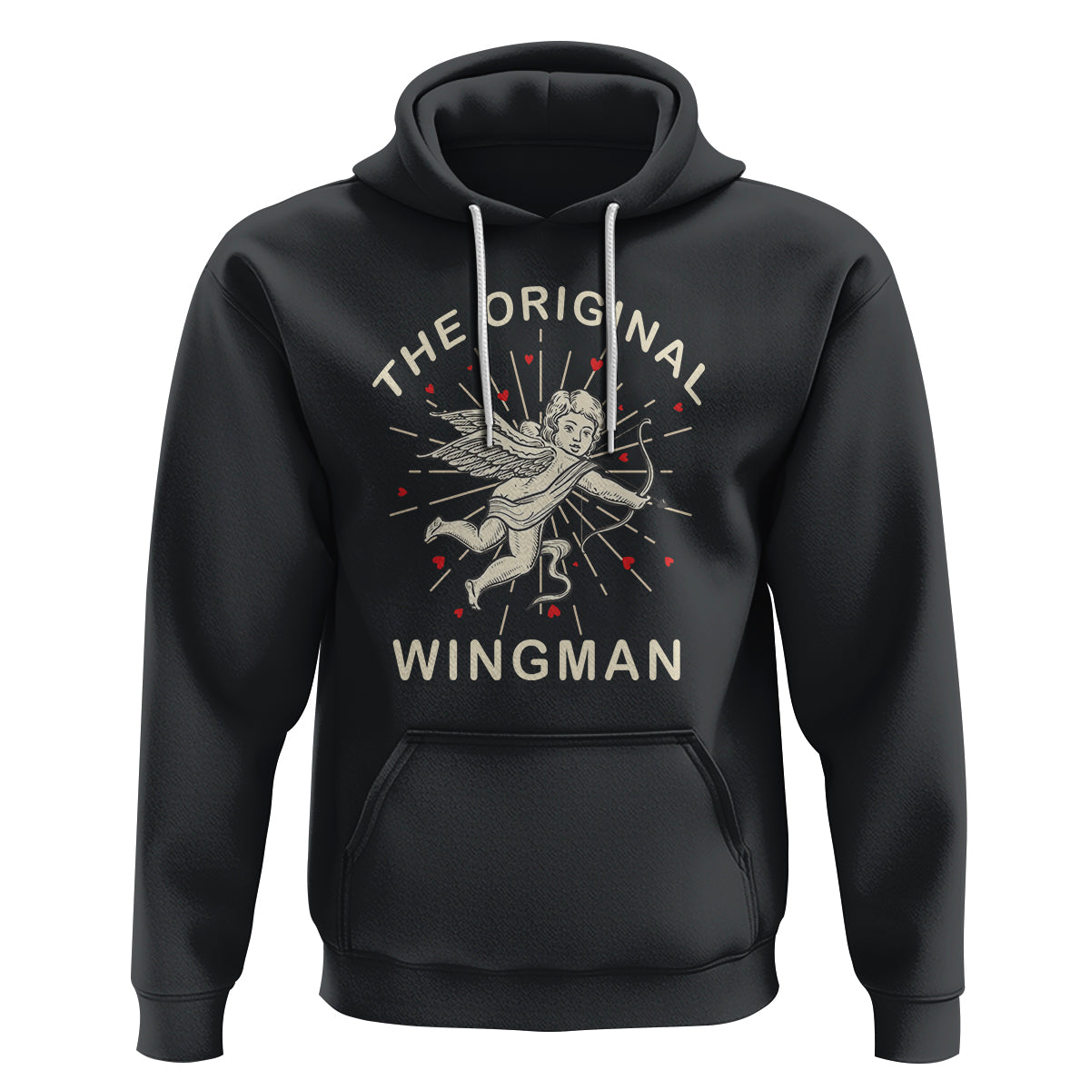 Valentine's Day Hoodie The Original Wingman Vintage Cupid Aesthestic - Wonder Print Shop