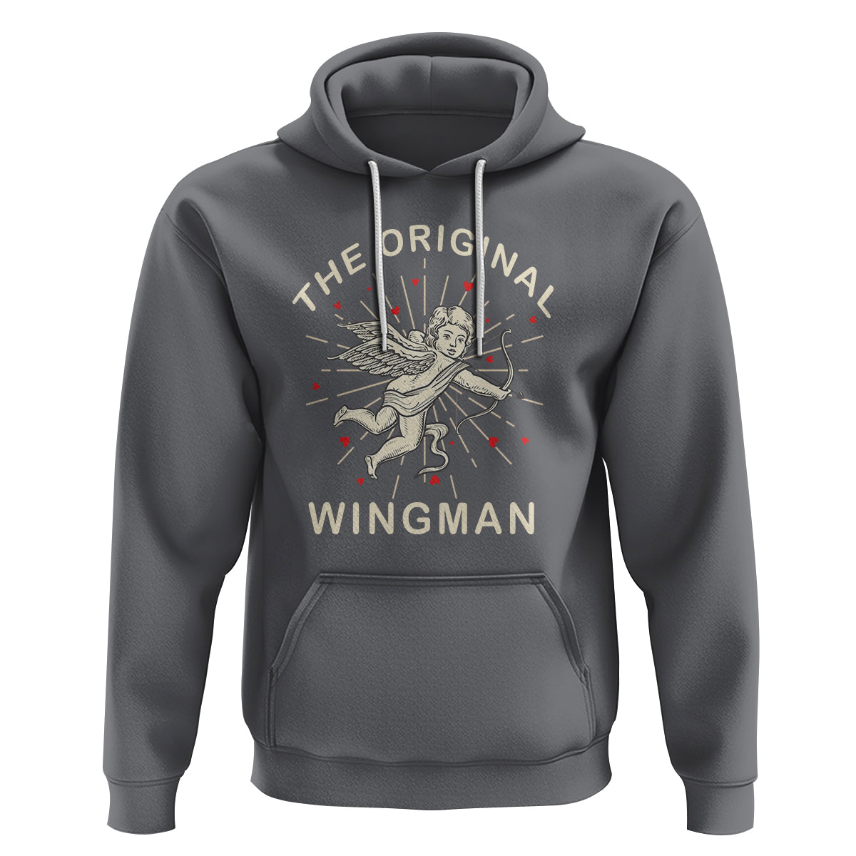 Valentine's Day Hoodie The Original Wingman Vintage Cupid Aesthestic - Wonder Print Shop
