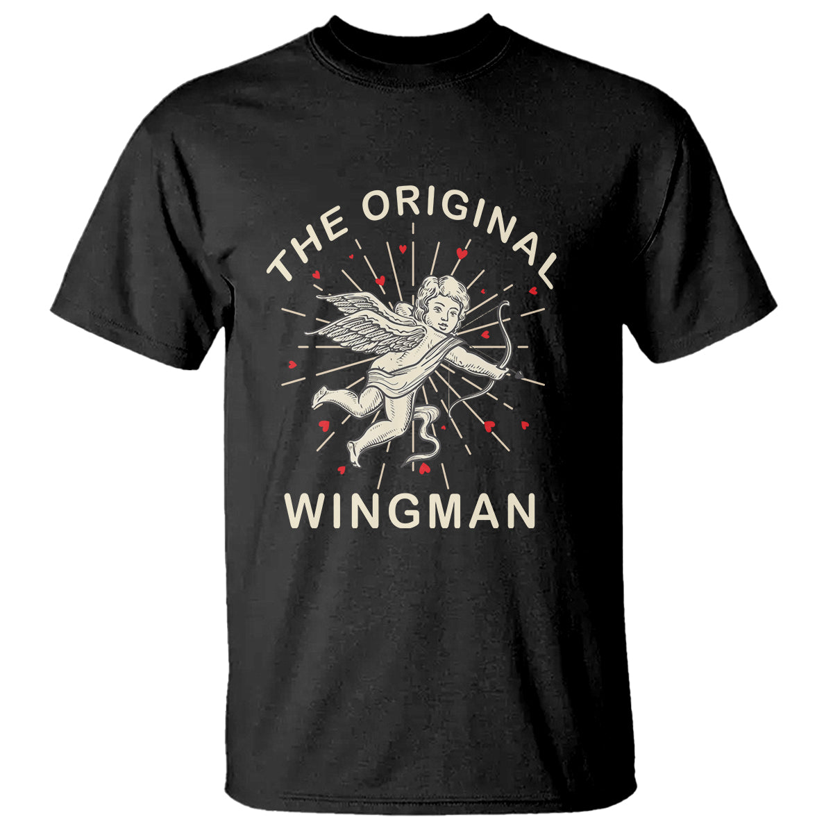 Valentine's Day T Shirt The Original Wingman Vintage Cupid Aesthestic - Wonder Print Shop