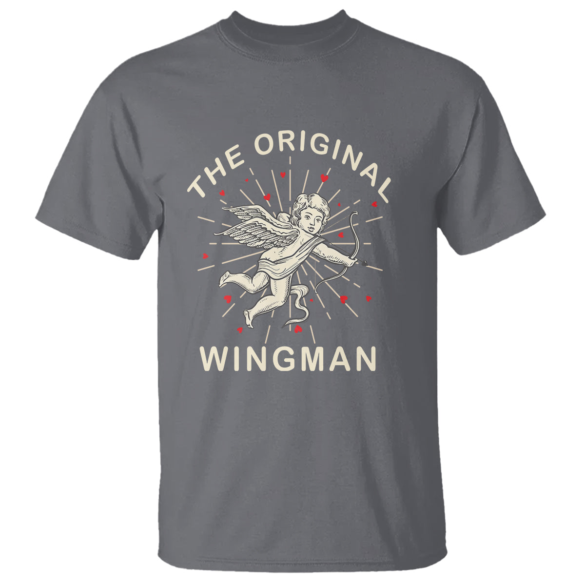 Valentine's Day T Shirt The Original Wingman Vintage Cupid Aesthestic - Wonder Print Shop