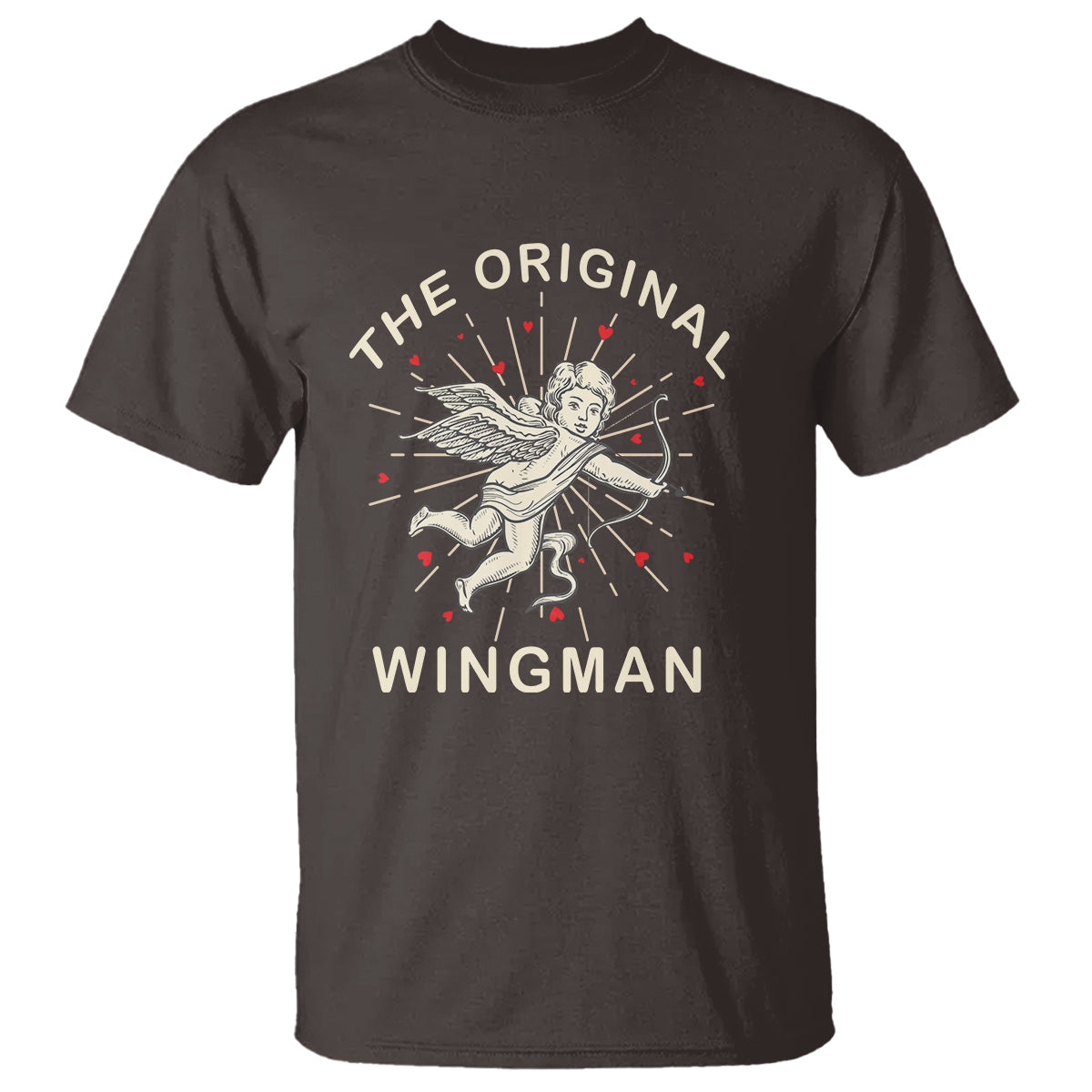 Valentine's Day T Shirt The Original Wingman Vintage Cupid Aesthestic - Wonder Print Shop