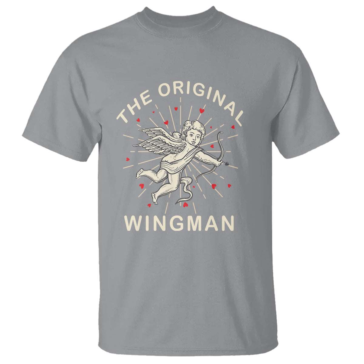 Valentine's Day T Shirt The Original Wingman Vintage Cupid Aesthestic - Wonder Print Shop