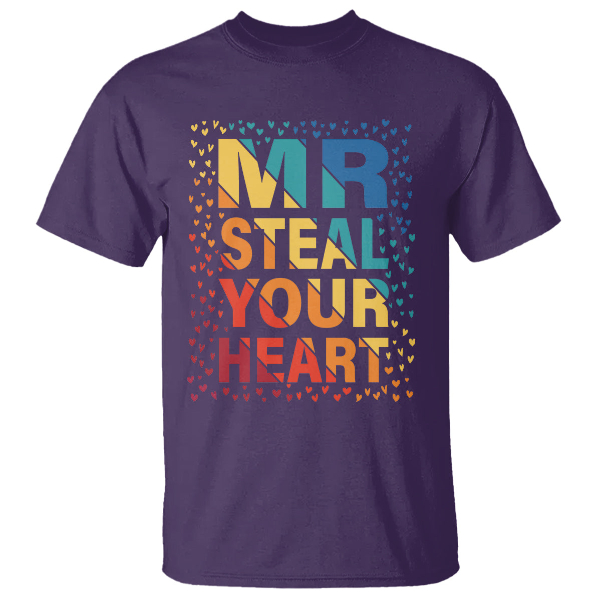 Valentine's Day T Shirt Mr Steal Your Heart Funny Rainbow Heart - Wonder Print Shop