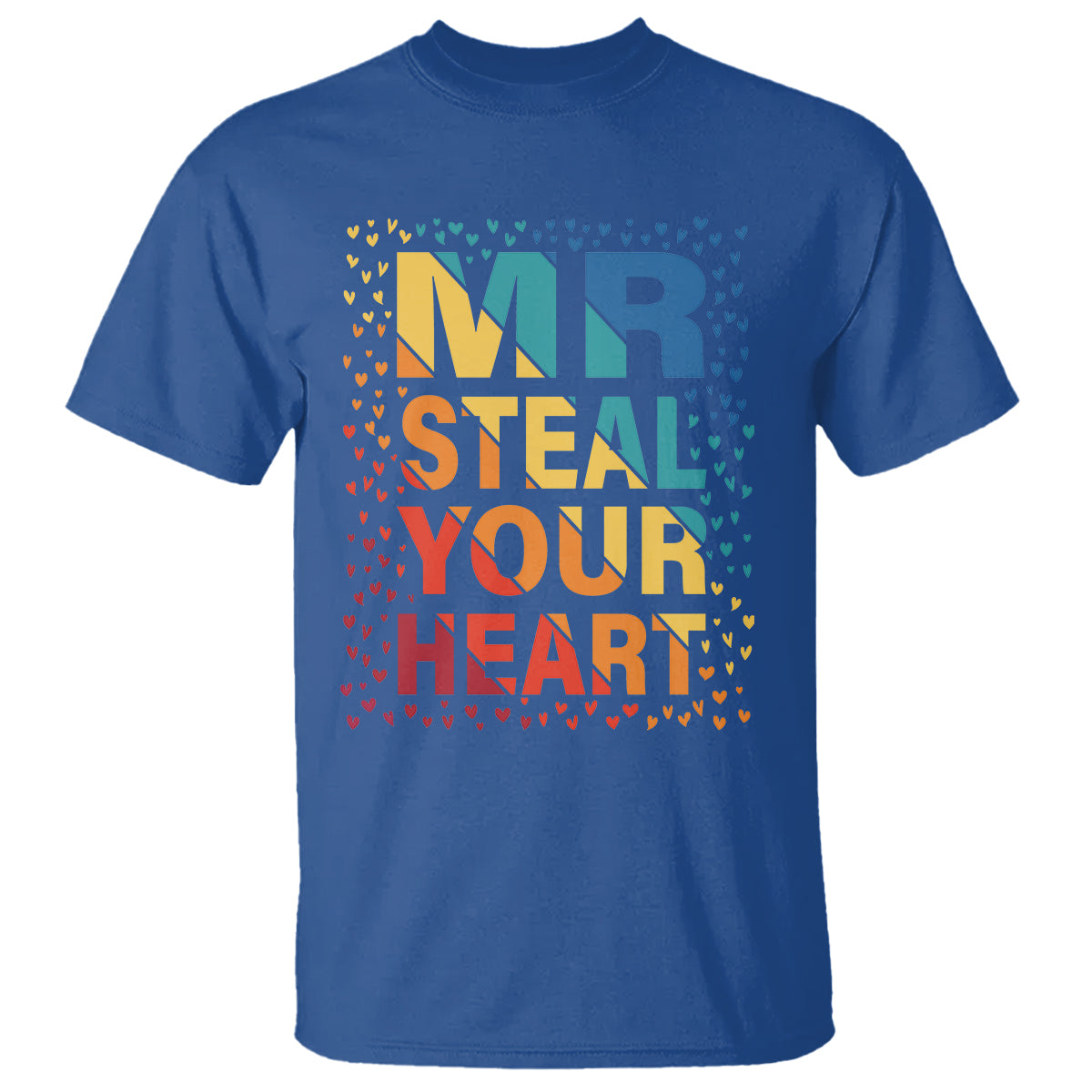 Valentine's Day T Shirt Mr Steal Your Heart Funny Rainbow Heart - Wonder Print Shop