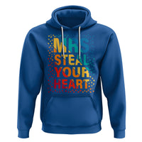 Valentine's Day Hoodie Mrs Steal Your Heart Funny Rainbow Heart - Wonder Print Shop