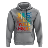 Valentine's Day Hoodie Ms Steal Your Heart Funny Rainbow Heart - Wonder Print Shop