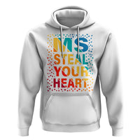 Valentine's Day Hoodie Ms Steal Your Heart Funny Rainbow Heart - Wonder Print Shop