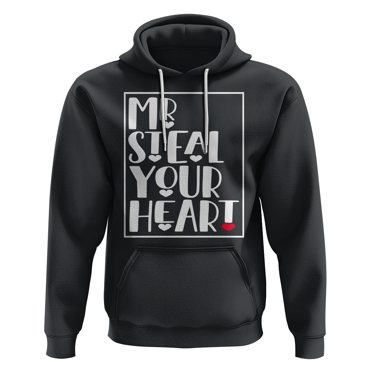 Valentine's Day Hoodie Mr Steal Your Heart Funny Heart - Wonder Print Shop