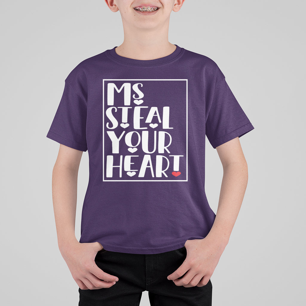 Valentine's Day T Shirt For Kid Ms Steal Your Heart Funny Heart - Wonder Print Shop