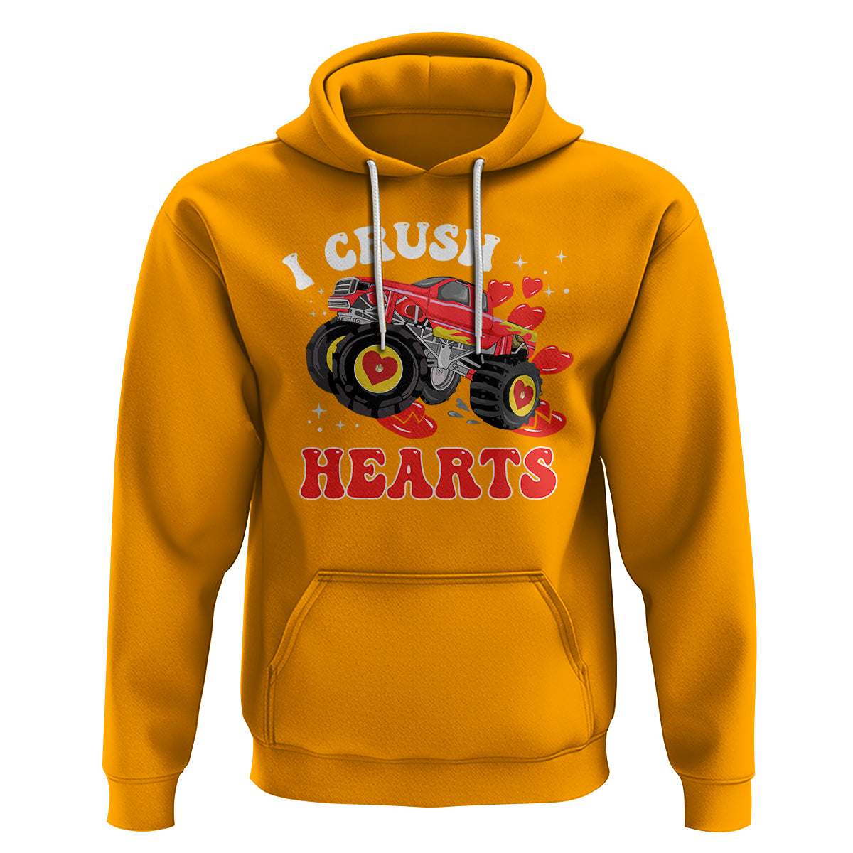 Valentine's Day Hoodie I Crush Hearts Monster Truck - Wonder Print Shop