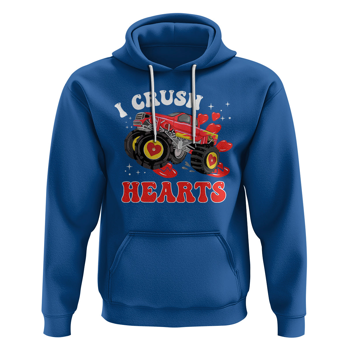 Valentine's Day Hoodie I Crush Hearts Monster Truck - Wonder Print Shop
