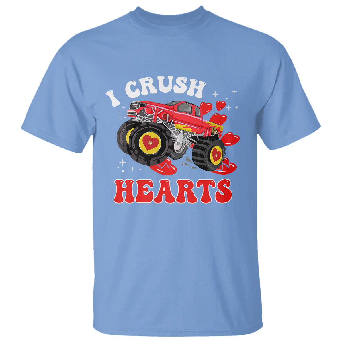 Valentine's Day T Shirt I Crush Hearts Monster Truck - Wonder Print Shop