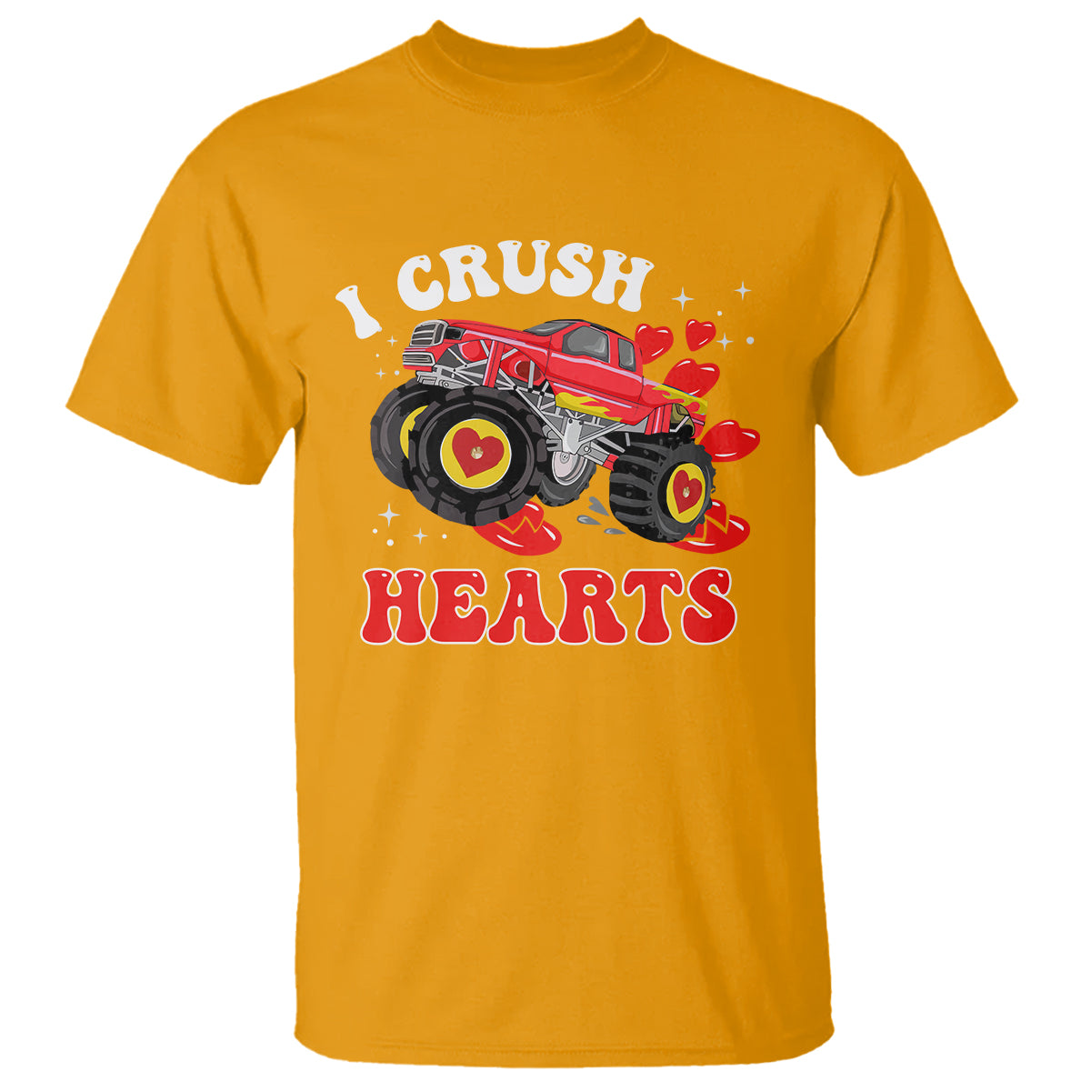 Valentine's Day T Shirt I Crush Hearts Monster Truck - Wonder Print Shop