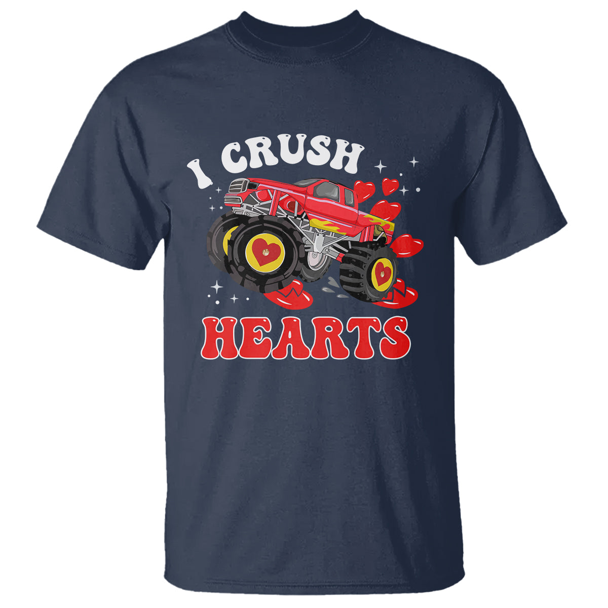 Valentine's Day T Shirt I Crush Hearts Monster Truck - Wonder Print Shop