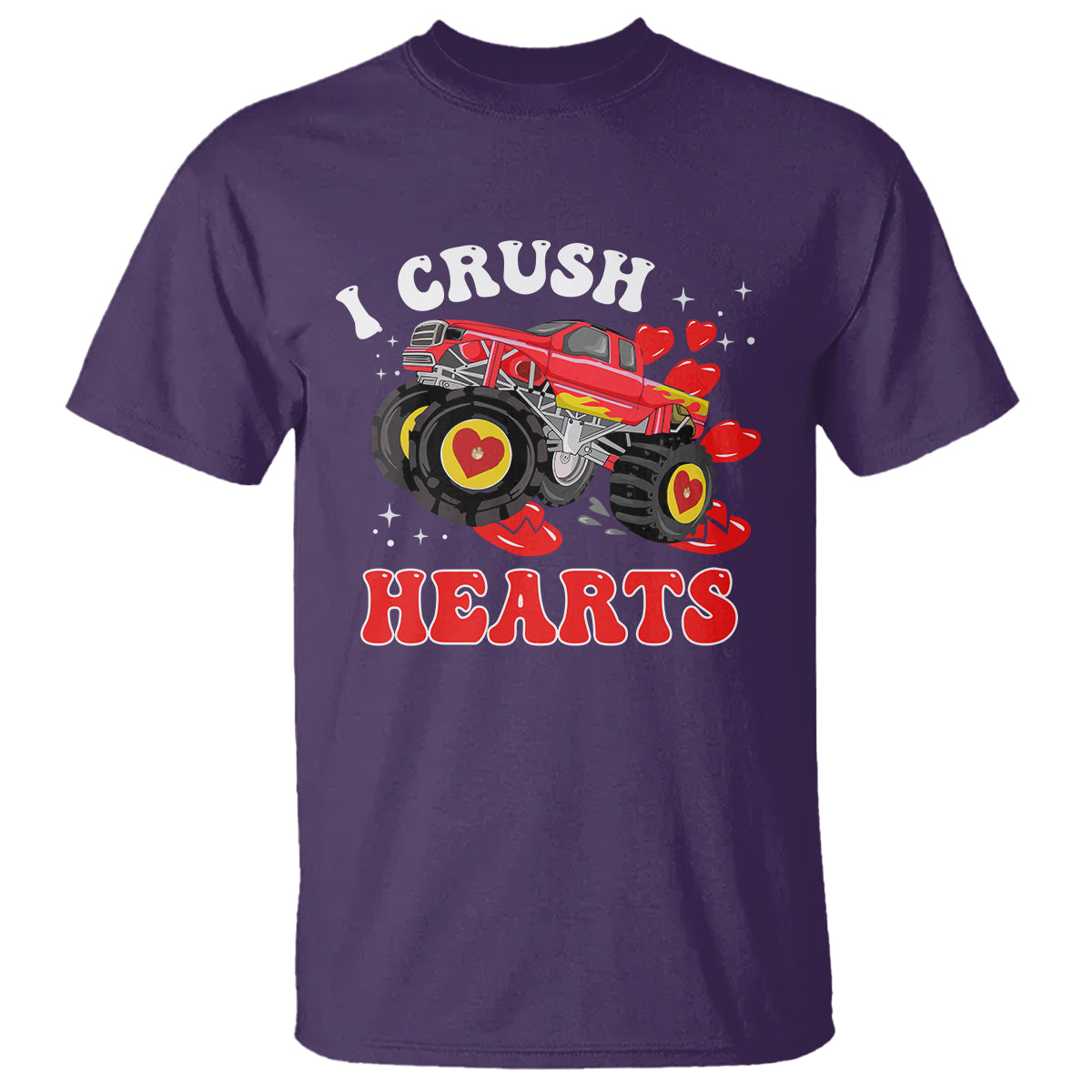 Valentine's Day T Shirt I Crush Hearts Monster Truck - Wonder Print Shop