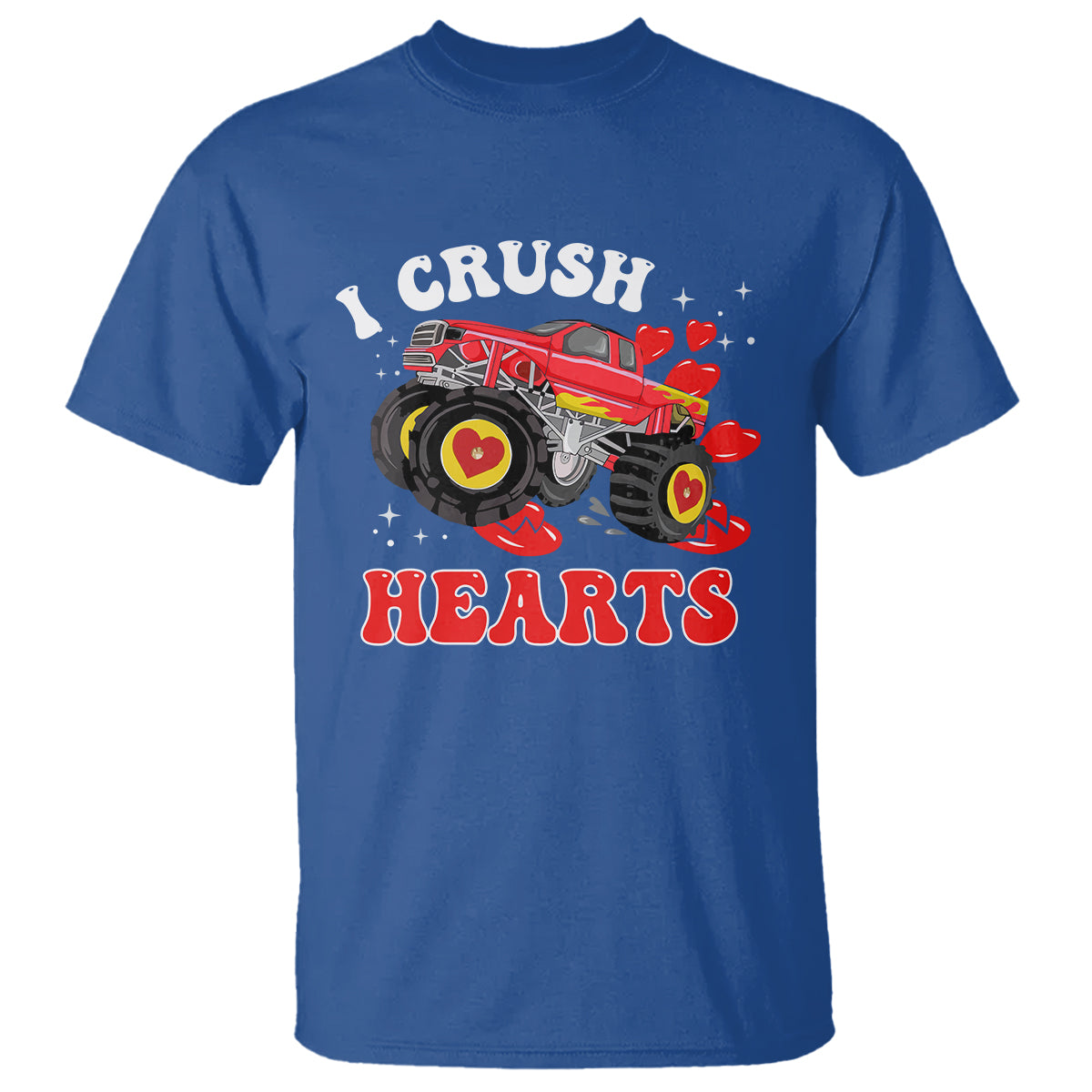Valentine's Day T Shirt I Crush Hearts Monster Truck - Wonder Print Shop