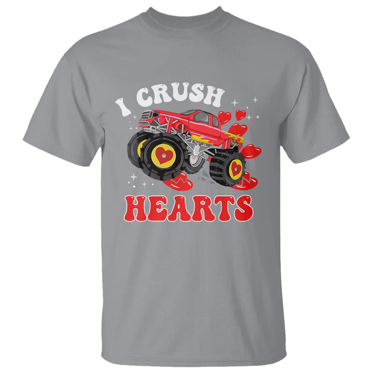 Valentine's Day T Shirt I Crush Hearts Monster Truck - Wonder Print Shop