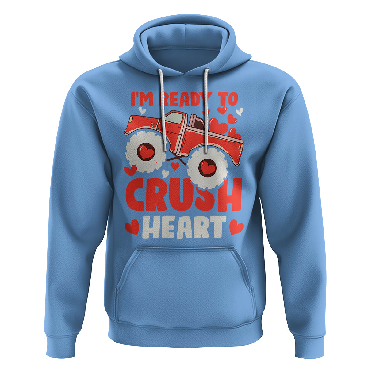 Valentine's Day Hoodie I Ready To Crush Hearts Monster Truck - Wonder Print Shop
