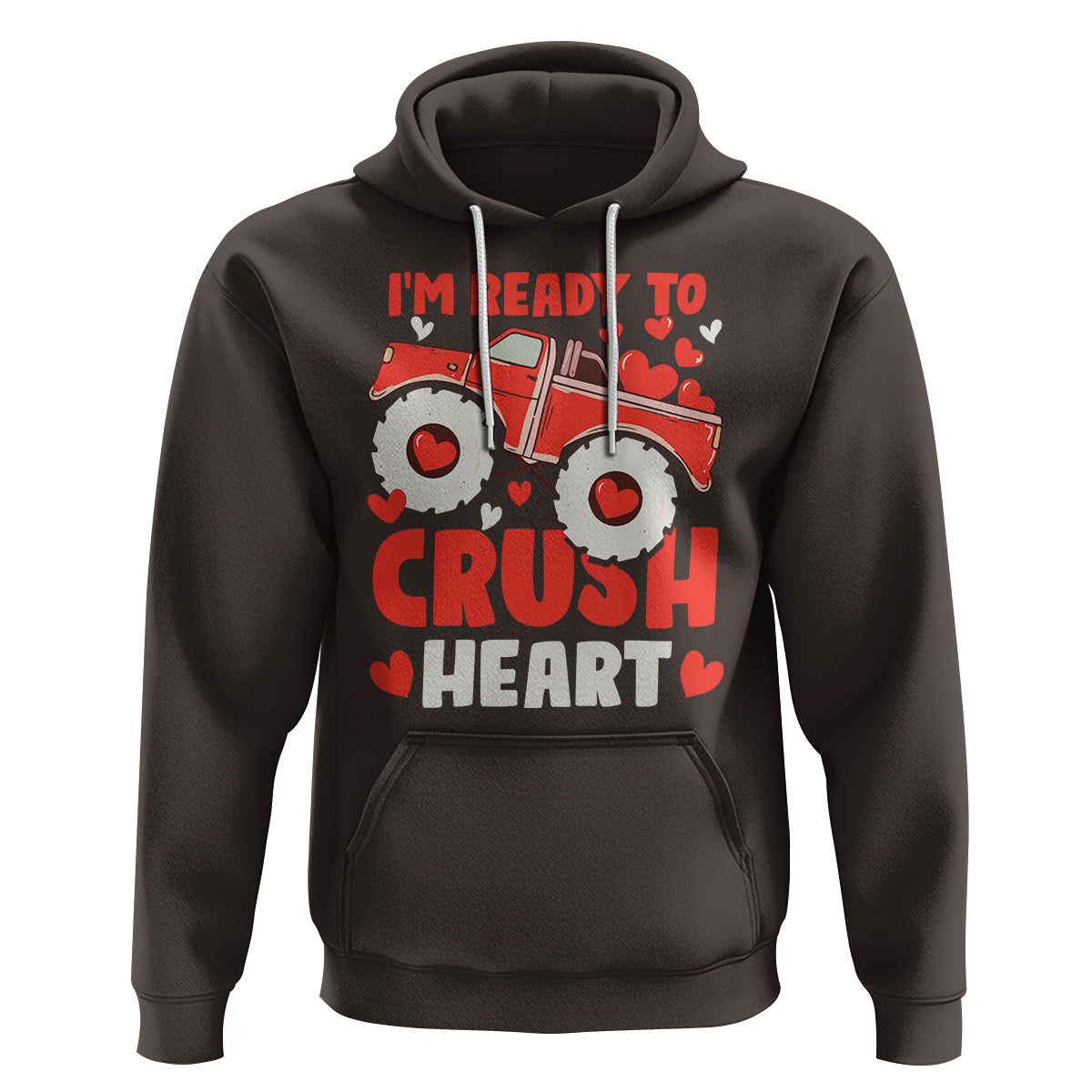 Valentine's Day Hoodie I Ready To Crush Hearts Monster Truck - Wonder Print Shop