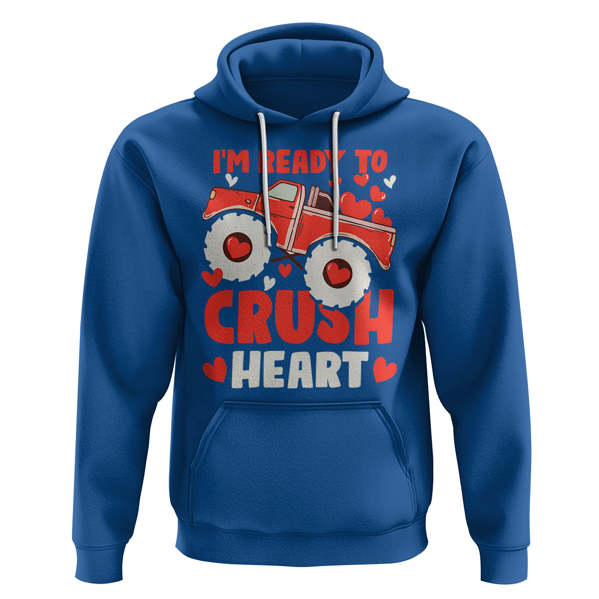 Valentine's Day Hoodie I Ready To Crush Hearts Monster Truck - Wonder Print Shop