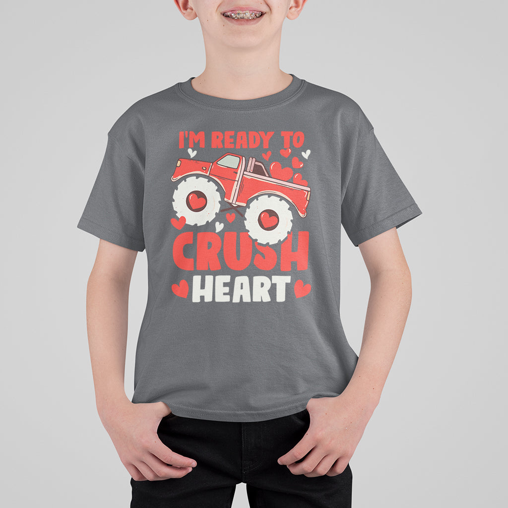 Valentine's Day T Shirt For Kid I Ready To Crush Hearts Monster Truck - Wonder Print Shop