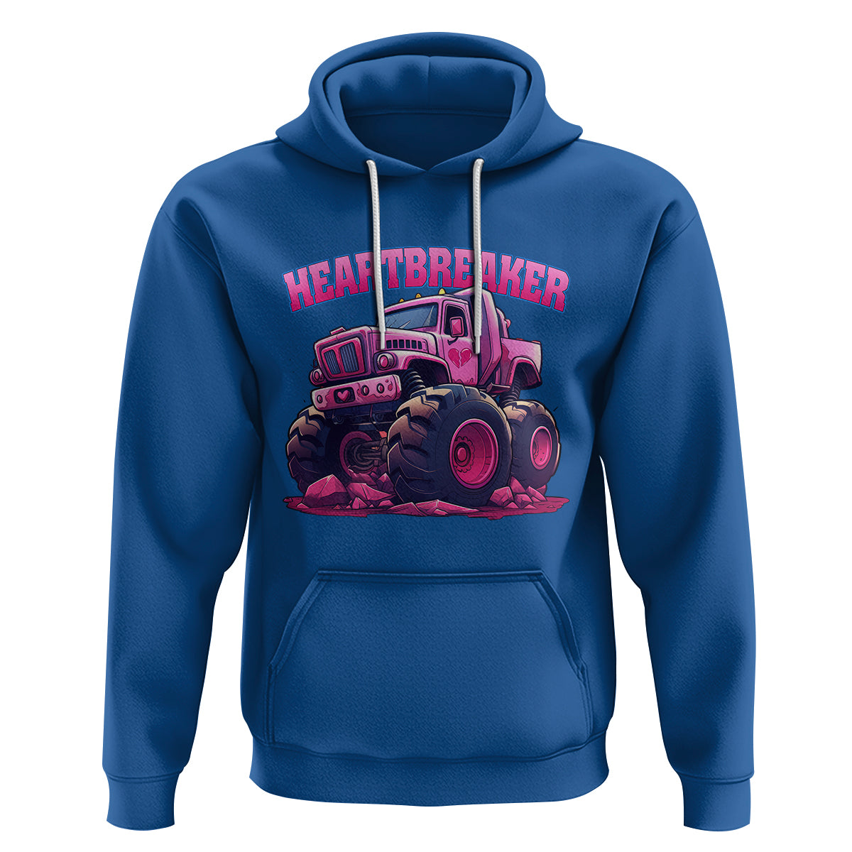 Valentine's Day Hoodie Tractor Heartbreaker Monster Truck Funny - Wonder Print Shop