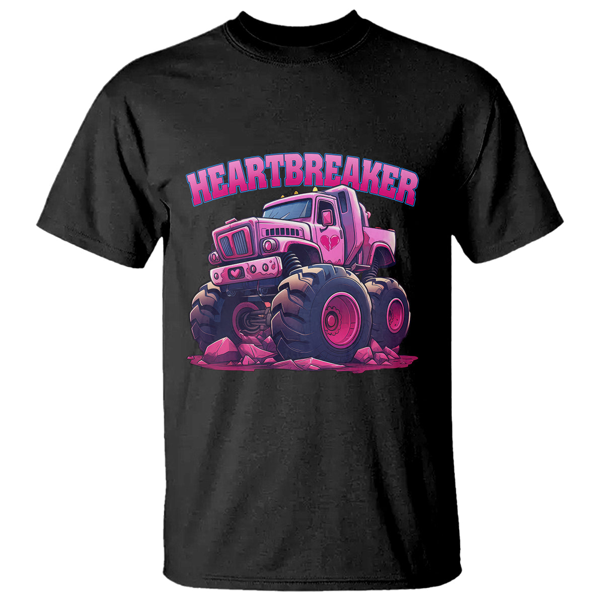 Valentine's Day T Shirt Tractor Heartbreaker Monster Truck Funny - Wonder Print Shop
