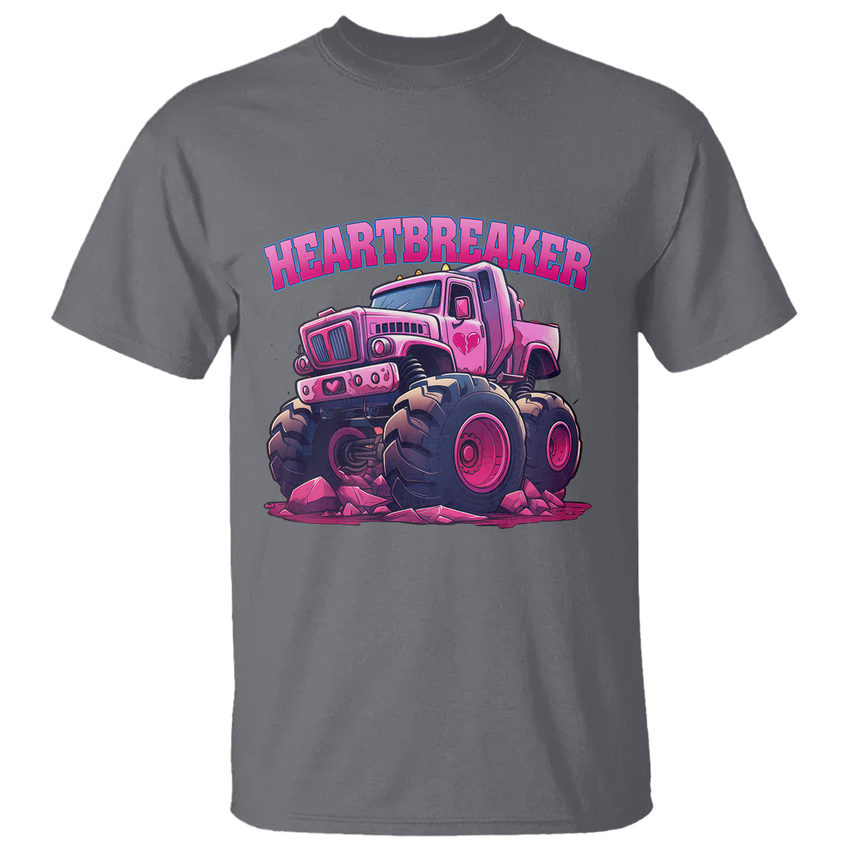 Valentine's Day T Shirt Tractor Heartbreaker Monster Truck Funny - Wonder Print Shop