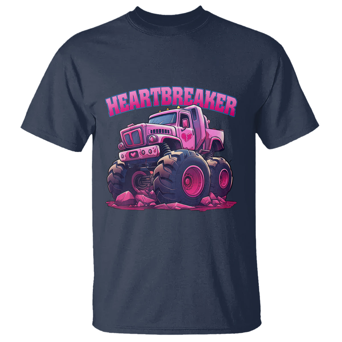 Valentine's Day T Shirt Tractor Heartbreaker Monster Truck Funny - Wonder Print Shop