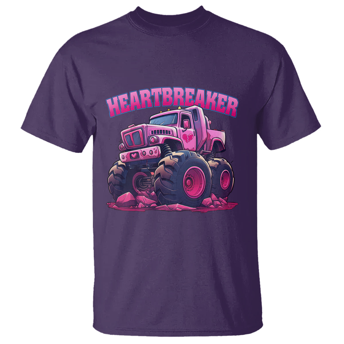 Valentine's Day T Shirt Tractor Heartbreaker Monster Truck Funny - Wonder Print Shop