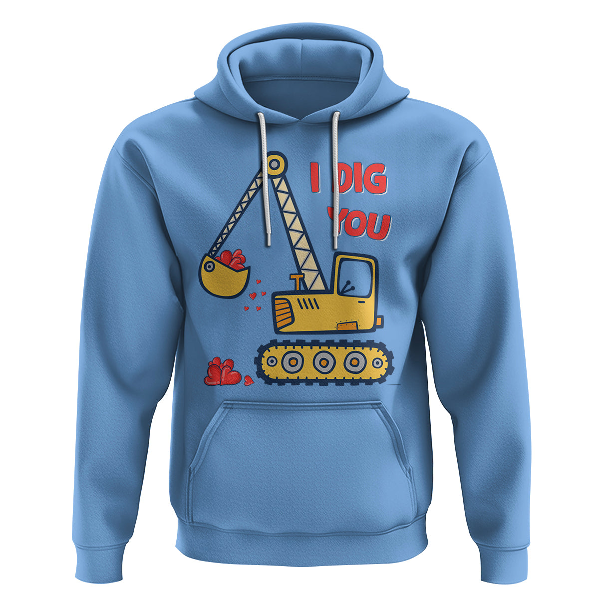 Valentine's Day Hoodie I Dig You Construction Truck Heart - Wonder Print Shop