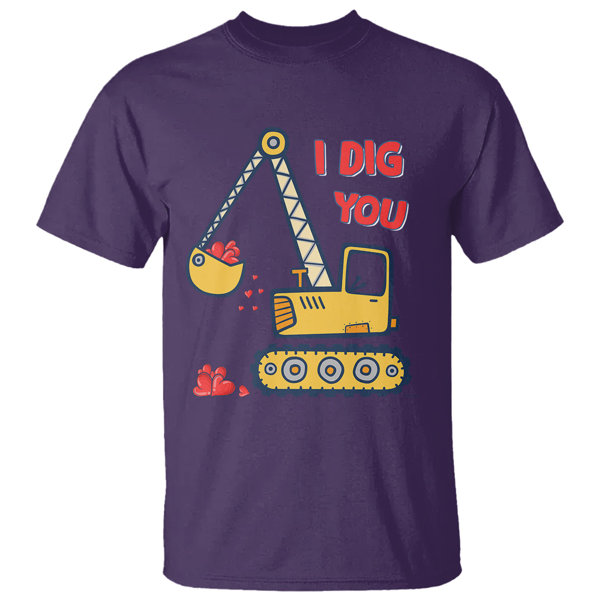 Valentine's Day T Shirt I Dig You Construction Truck Heart - Wonder Print Shop
