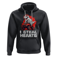 Valentine's Day Hoodie I Steal Hearts Cool Dinosaur Riding Monster Truck - Wonder Print Shop