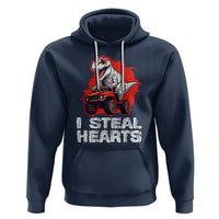 Valentine's Day Hoodie I Steal Hearts Cool Dinosaur Riding Monster Truck - Wonder Print Shop