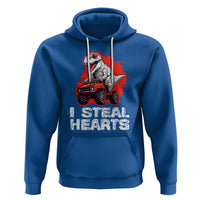 Valentine's Day Hoodie I Steal Hearts Cool Dinosaur Riding Monster Truck - Wonder Print Shop