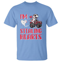 Valentine's Day T Shirt I Steal Hearts Cute Dinosaur Riding Monster Truck - Wonder Print Shop
