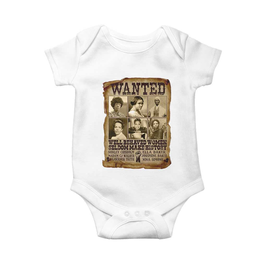 Black Women History Baby Onesie Shirley Madam Cj Sojourner Truth Well Behaved Women Seldom Make History