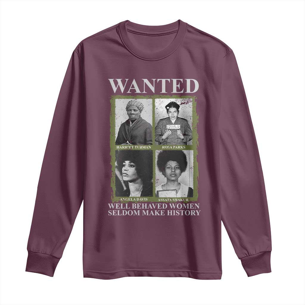 Black Women History Long Sleeve Shirt Harriet Tubman Rosa Parks Angela Davis Assata Shakur