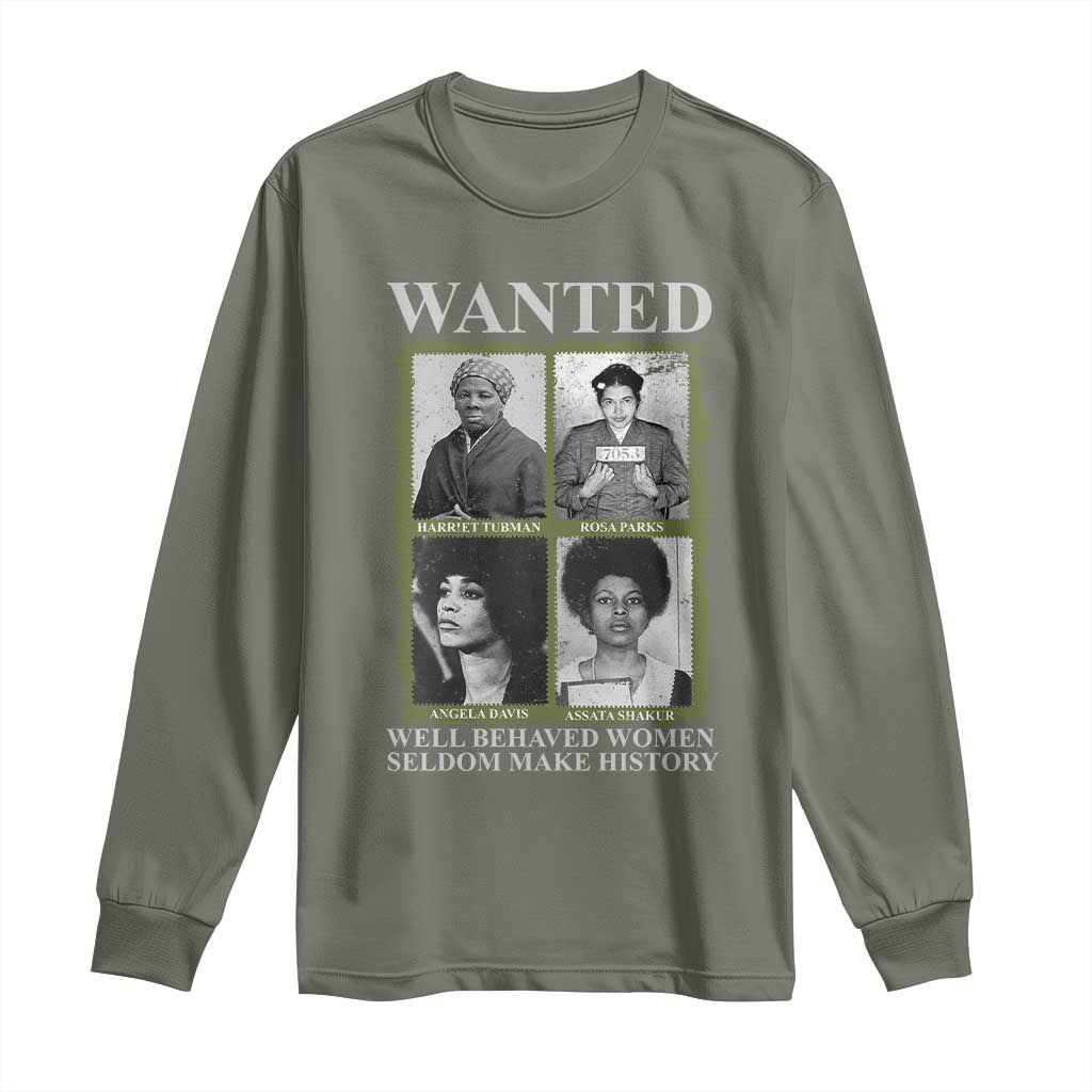 Black Women History Long Sleeve Shirt Harriet Tubman Rosa Parks Angela Davis Assata Shakur
