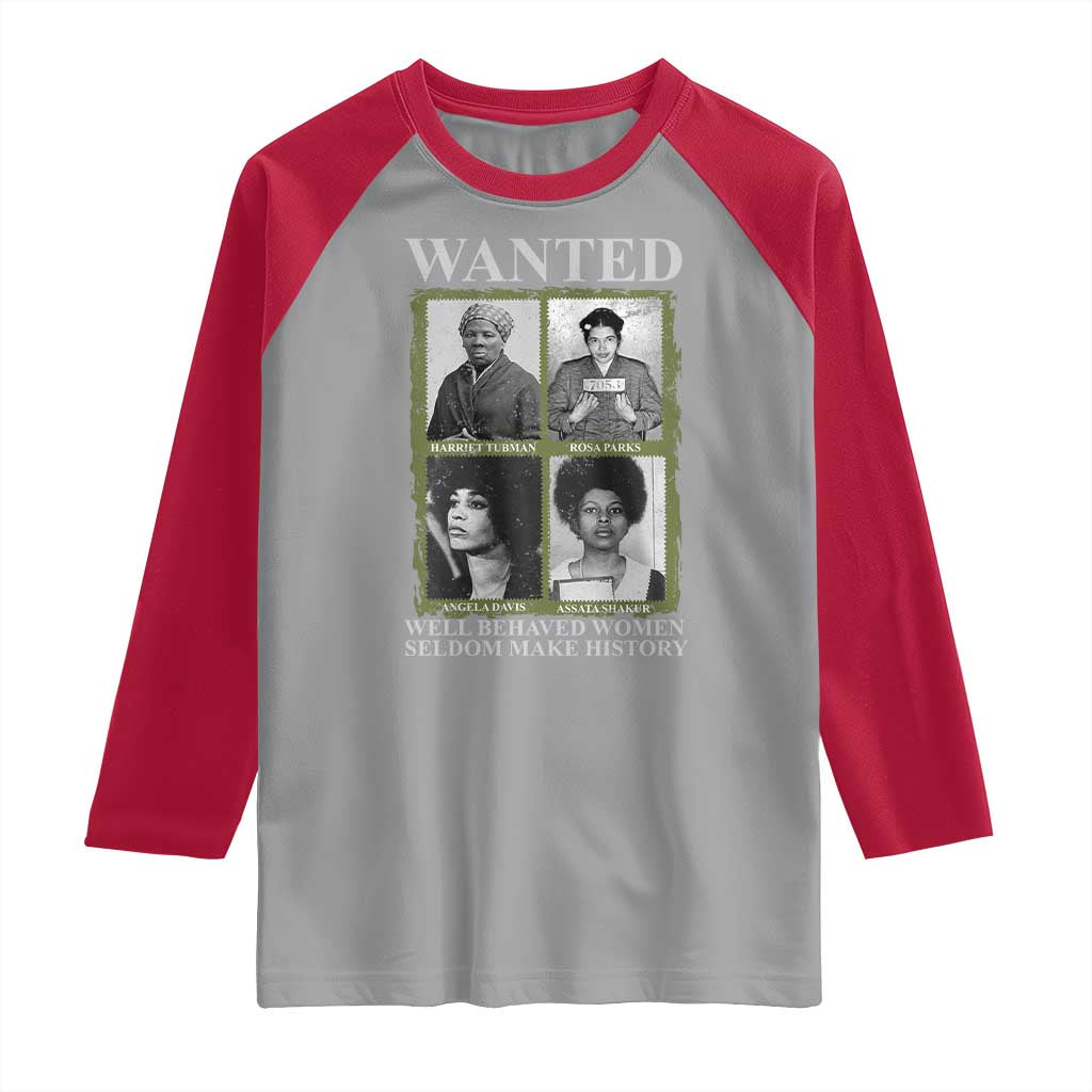 Black Women History Raglan Shirt Harriet Tubman Rosa Parks Angela Davis Assata Shakur