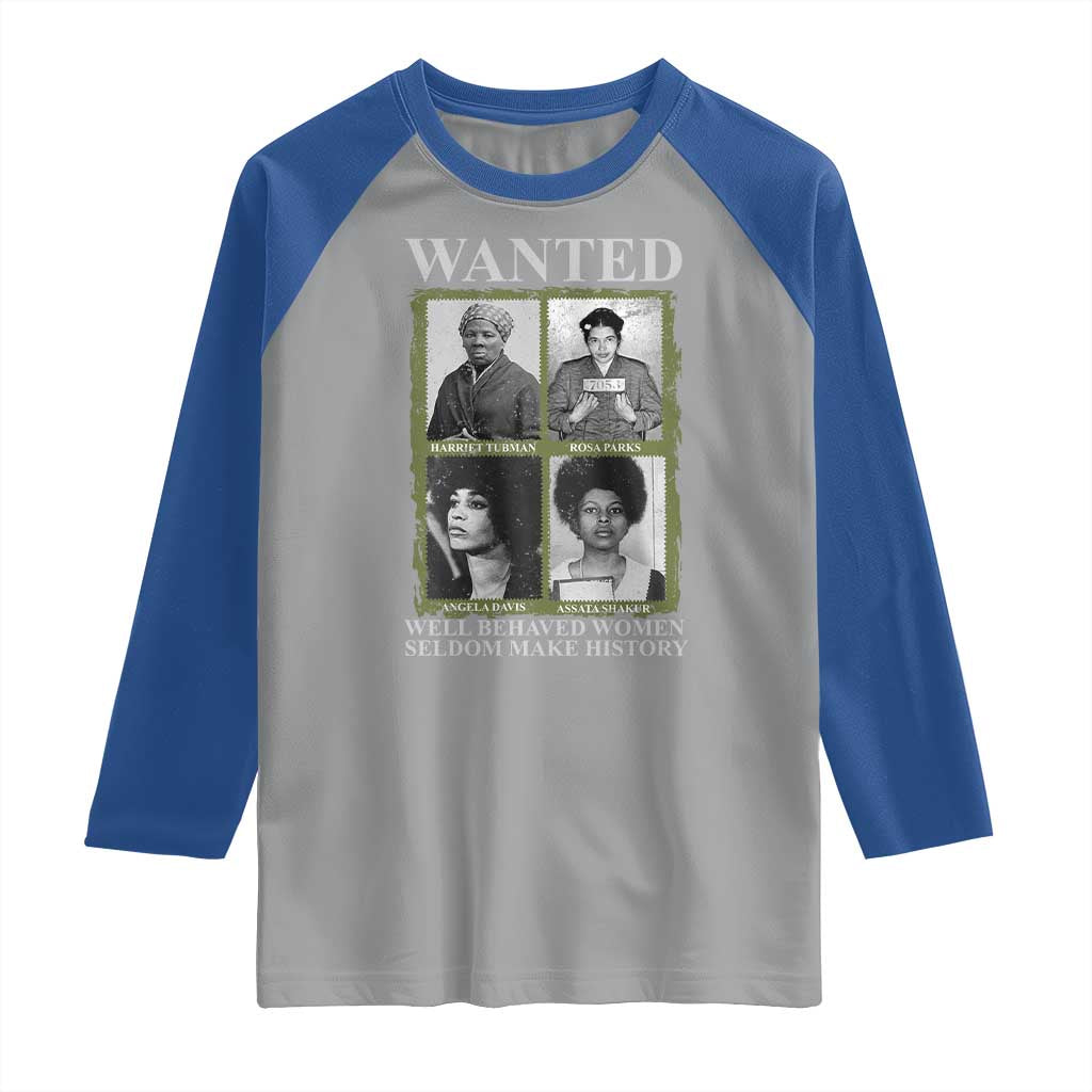 Black Women History Raglan Shirt Harriet Tubman Rosa Parks Angela Davis Assata Shakur