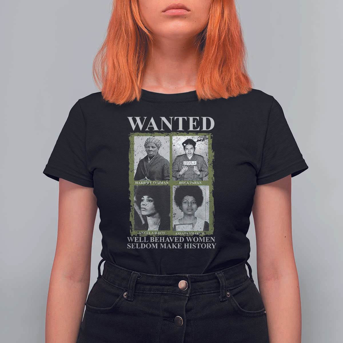 Black Women History T Shirt For Women Harriet Tubman Rosa Parks Angela Davis Assata Shakur