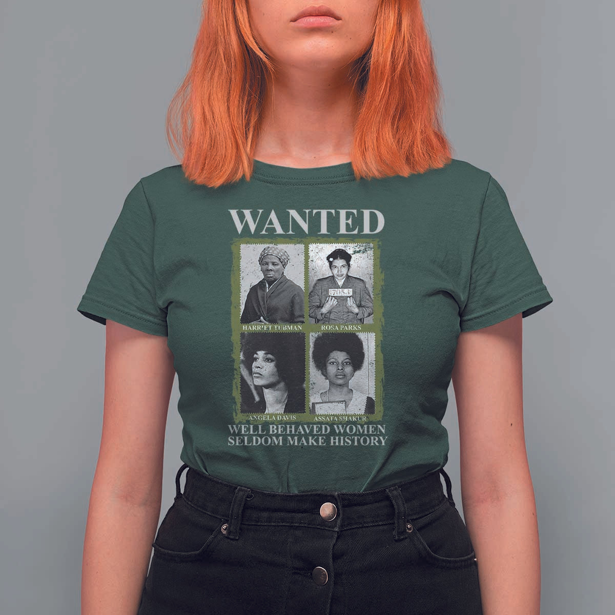 Black Women History T Shirt For Women Harriet Tubman Rosa Parks Angela Davis Assata Shakur